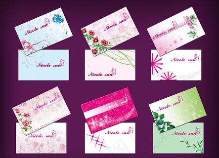 精美花朵名片设计PSD分层素材