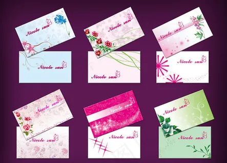 精美花朵名片设计PSD分层素材