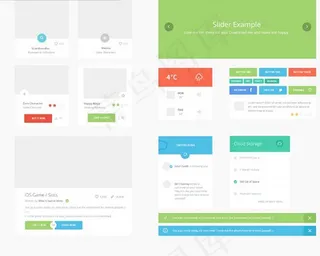 多彩手机界面模版素材