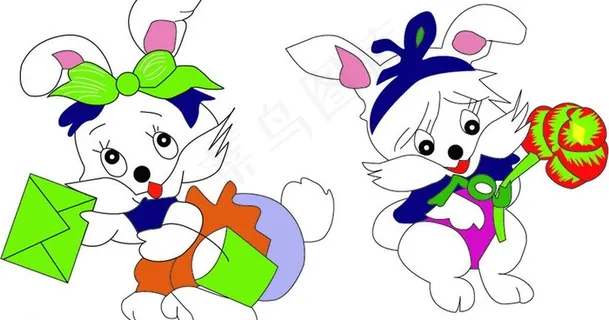 小白兔 矢量兔子