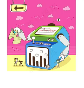 矢量插画高科技电磁波机器人ai高清...
