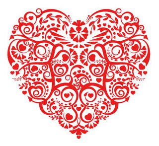 矢量心形花纹情人节图案素材