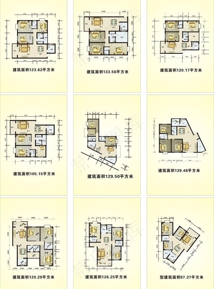 户型图图片cdr矢量模版下载