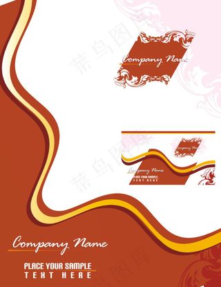 花纹线条名片背景