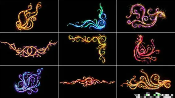 焰火花纹花边生长动画AE源文件 焰火花纹花边生长动画AE源文件