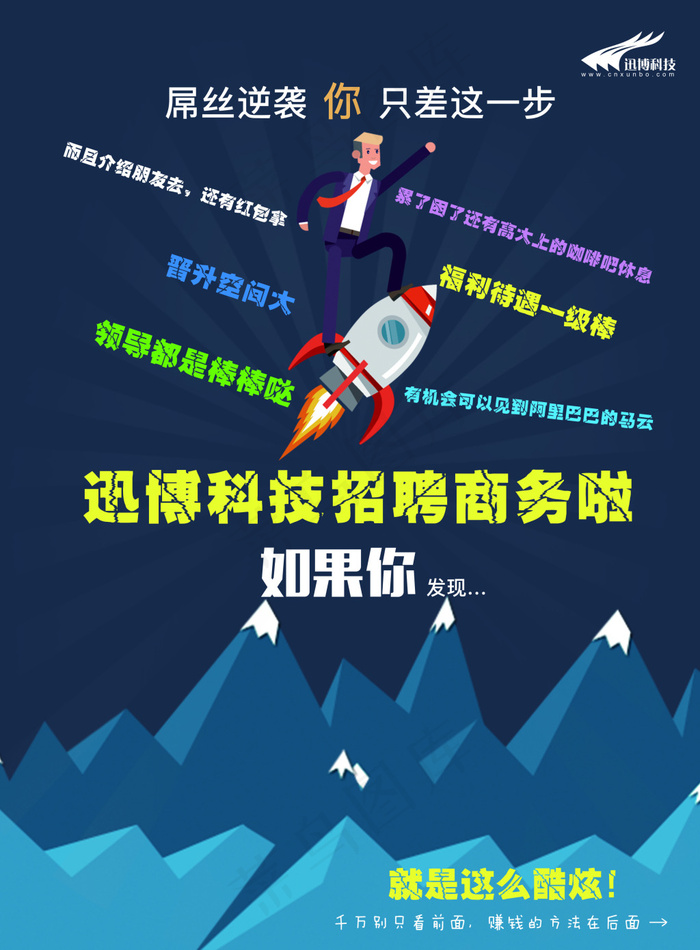 招聘单页反面psd模版下载