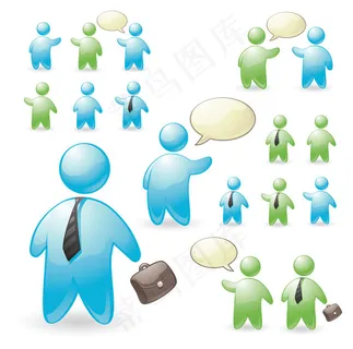 3D商务小人设计矢量图 AI