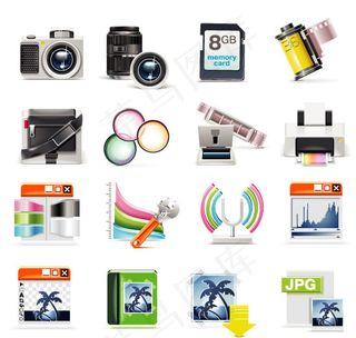 高端相机配件海报矢量图 AI