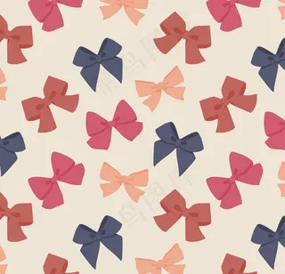 蝴蝶结无缝背景矢量素材 AI