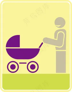 矢量图婴儿车