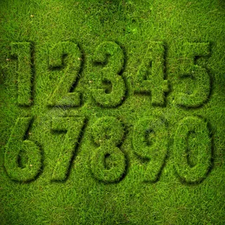 绿草创意阿拉伯数字PSD源文件