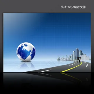 IT科技电子商务海报背景PSD模板...