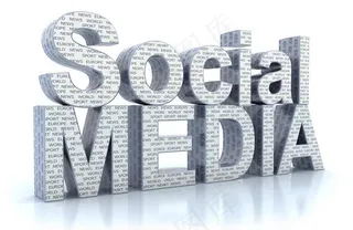 社交网络3D字体图片