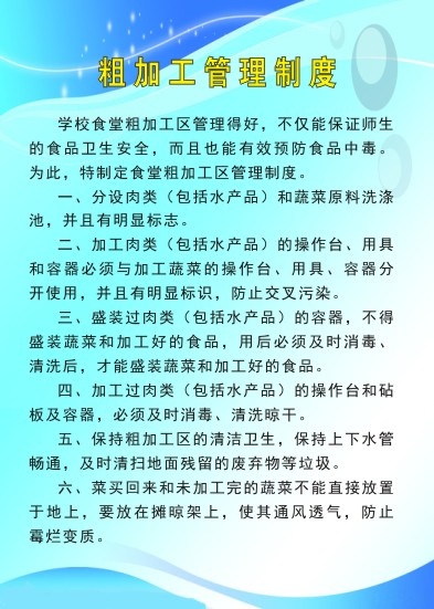 粗加工管理制度cdr矢量模版下载