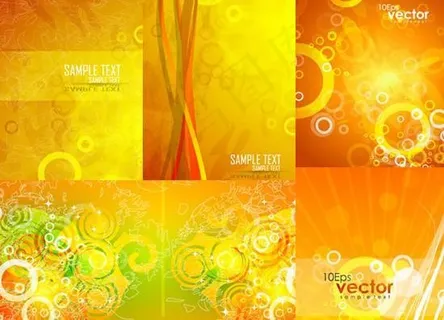 梦幻黄色花纹样式背景矢量素材 梦幻黄色花纹样式背景矢量素材