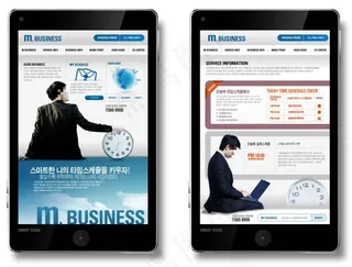 时钟商务手机版网页psd模板