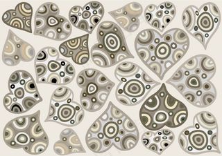 同心圆花纹心形纹样矢量素材