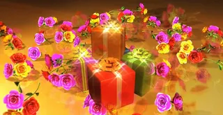 玫瑰花和礼品LED屏幕视频素材