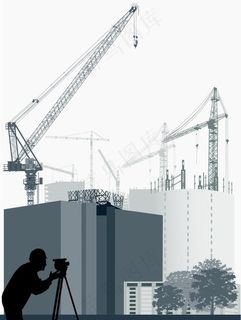 城市建筑工地剪影图片