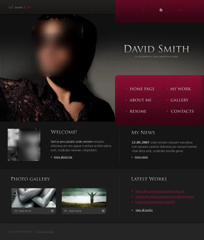 个性网页模板psd模版下载