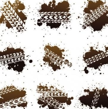 轮胎的刹车印02矢量