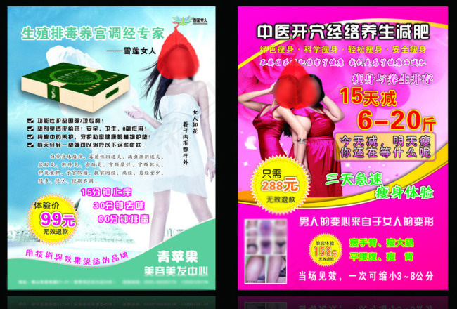 青苹果 减肥传单(213X288)cdr矢量模版下载