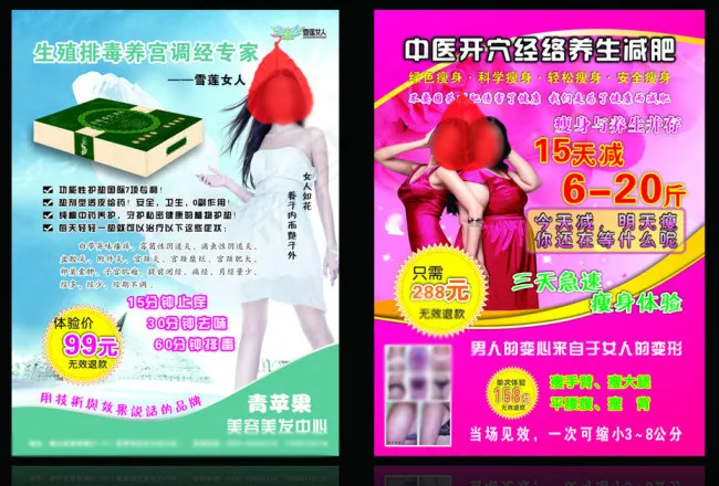 青苹果 减肥传单(213X288)cdr矢量模版下载