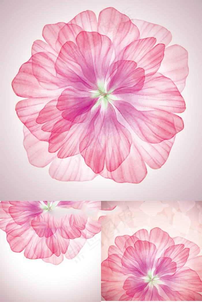 粉色花瓣矢量设计素材