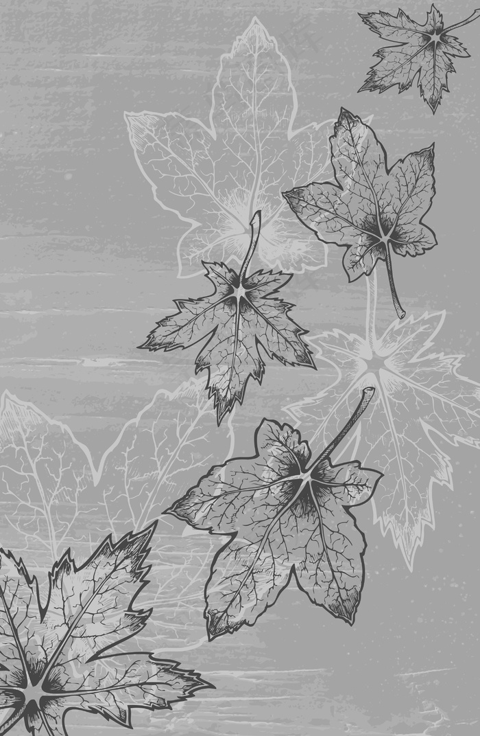垃圾树叶背景矢量插画eps,ai矢量模版下载