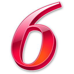 数字  6  红色