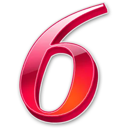 数字  6  红色