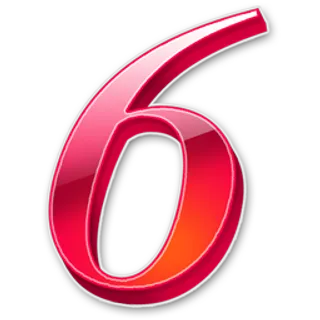 数字  6  红色 数字  6  红色