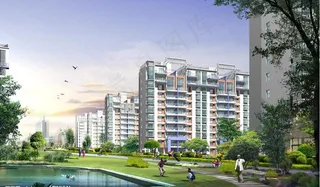 房地产景观园林设计效果图psd图片