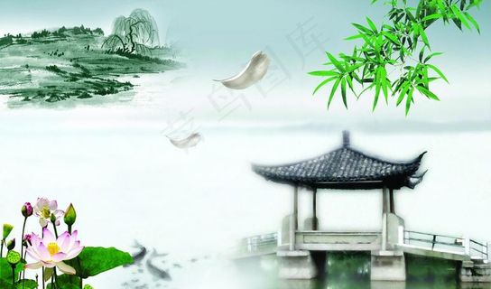 这是一幅梦里水乡的图画图片