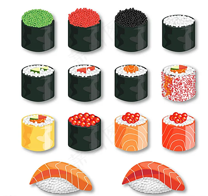 美味日本寿司图片ai矢量模版下载