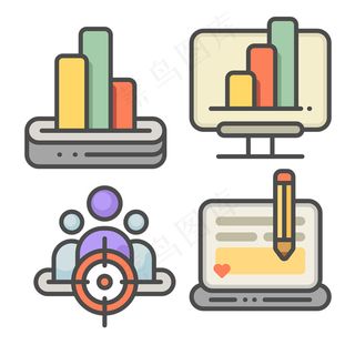 可爱线性互联网icon图标