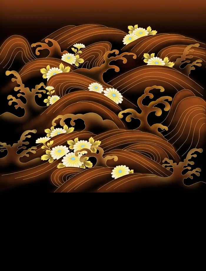 屏风图案 菊波图片