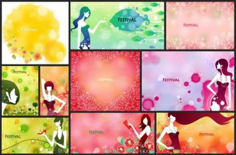 节日喜庆的女性模式向量