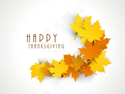 感恩节快乐的概念 丰富多彩的秋叶在...