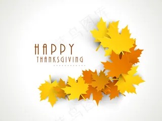 感恩节快乐的概念 丰富多彩的秋叶在...