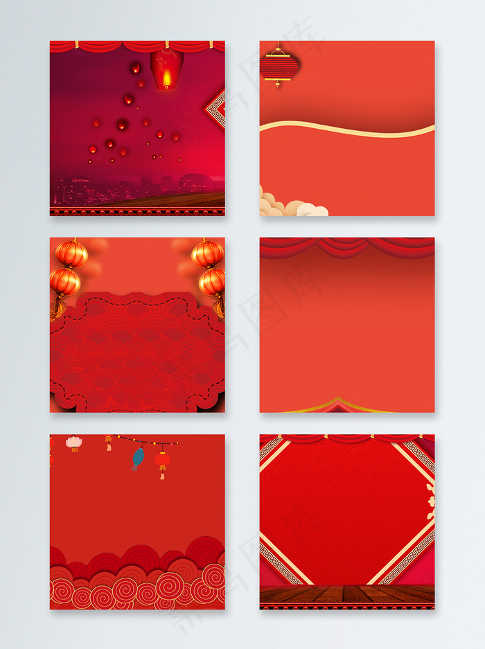 新年红色中国风主图背景
