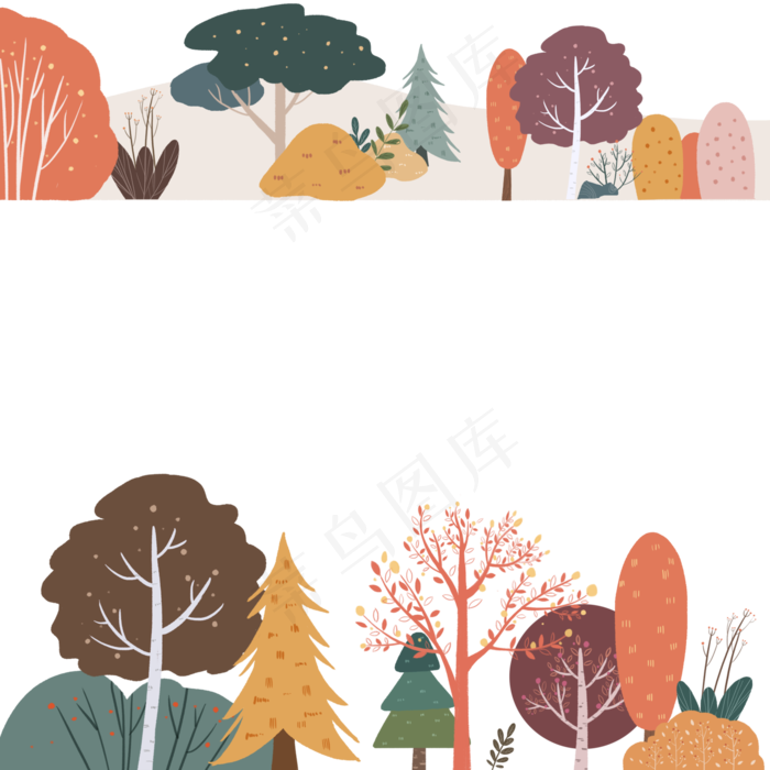 森林树林装饰边框植物PNG