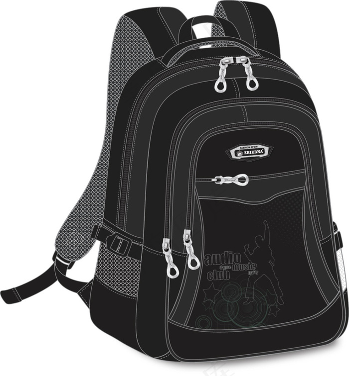 双肩电脑包设计