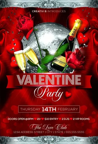 情人节海报模板下载