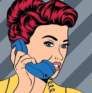 电话的女人矢量素材02