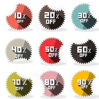 彩色折扣标签图片