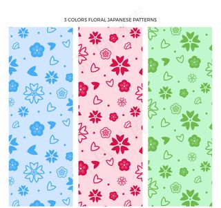 三种花卉图案背景