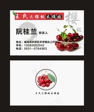 樱桃名片图片