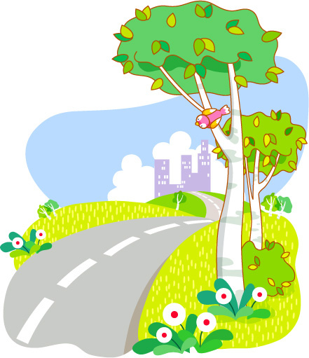 都市道路树木风景