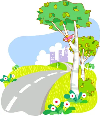 都市道路树木风景